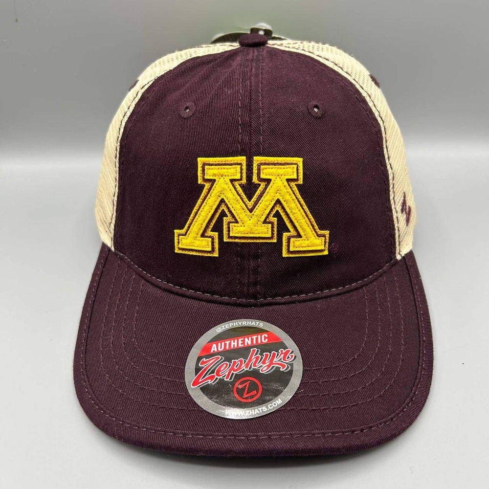 Vintage Minnesota Golden Gophers Trucker Hat Men Zephyr NCAA Snap Back Cap New